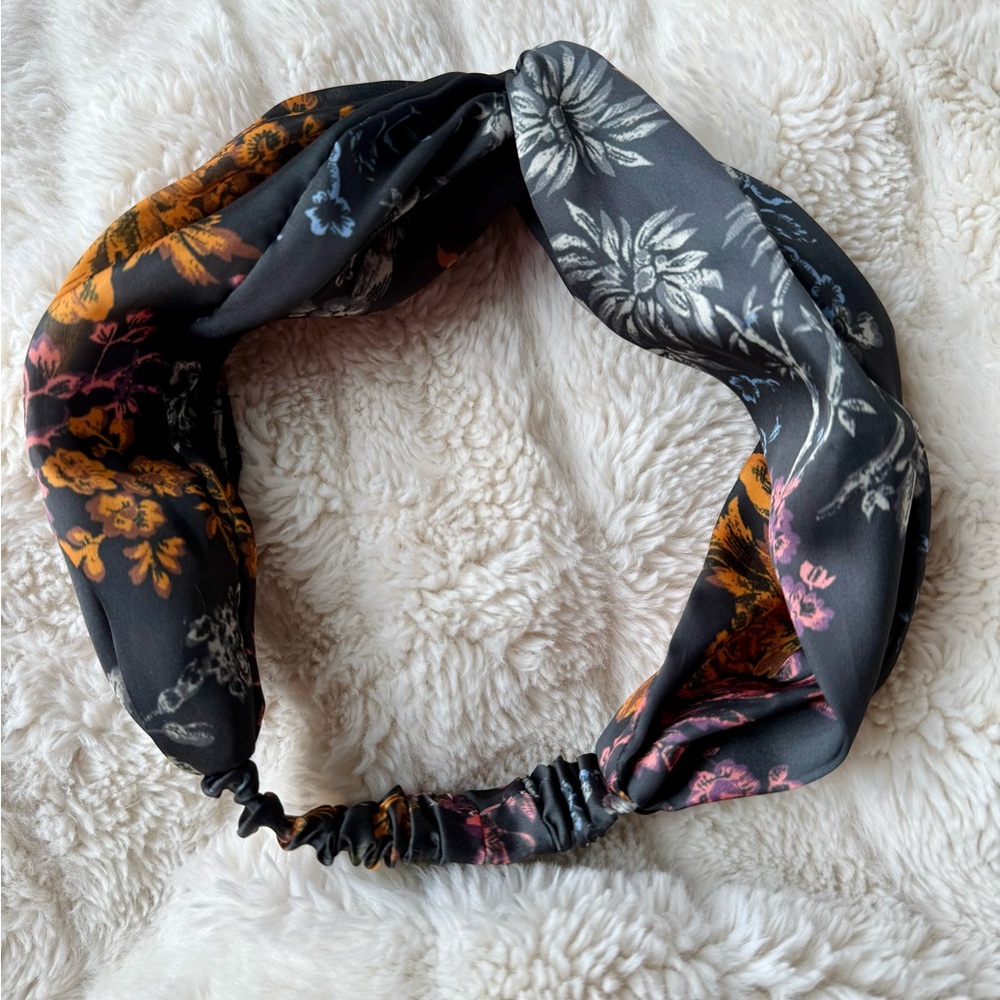 Floral Black Twist Headband Anthropologie